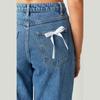 Vintage Schleife Gerade Jeans Frauen Kausal Lose Reißverschluss Hohe Taille Hose Frühling Denim Hose mit Taschen