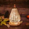 Rose gold glass pumpkin lantern Halloween Decor for Tables Centerpiec Lighted Collectible Thanksgiving Autumn Harvest Figurine
