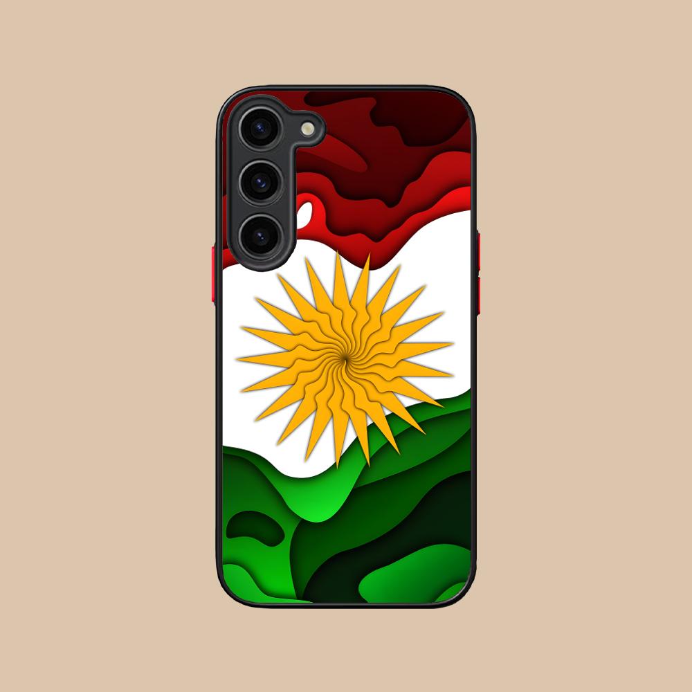 Silikonový kryt na mobilní telefon s vlajkou Kurdistánu pro Samsung Galaxy S26 S25 S24 S23 S22 S21 Plus FE Ultra Barevný kryt