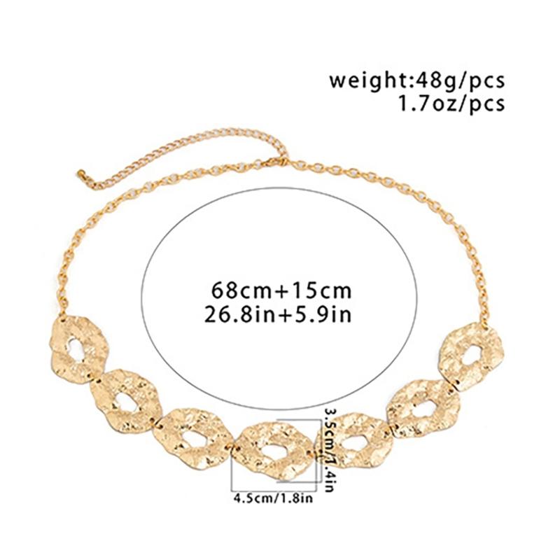 Fashionable Irregular Circle Waist Chain Necklace With Adjustable Metal Chain For Women Grunge And Steampunk Style