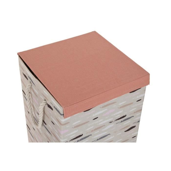 Panier à linge - 36 x 36 x 55 cm - Gris orange - 3 unités - Avec couvercle