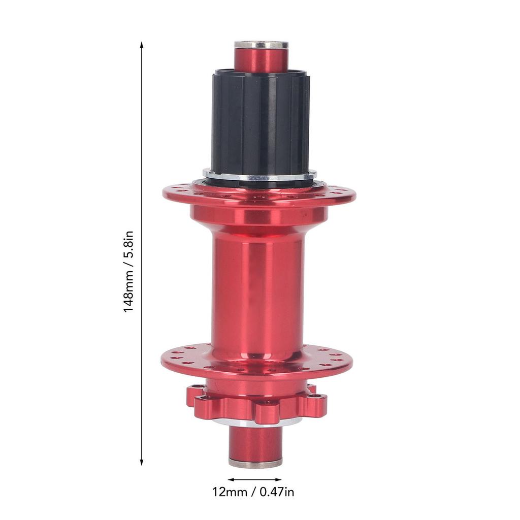 32 Hole Mountain Bike Hub 4 Bearing 12x148mm CNC Cutting Process Bike Rear Hub for Replacement Red