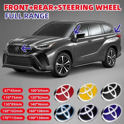 Car Hood Bonnet Front Grille Rear Trunk Emblem Badge Steering Wheel Logo for Toyota RAV4 Proado Camry Yaris AVALON CHR Vios REIZ