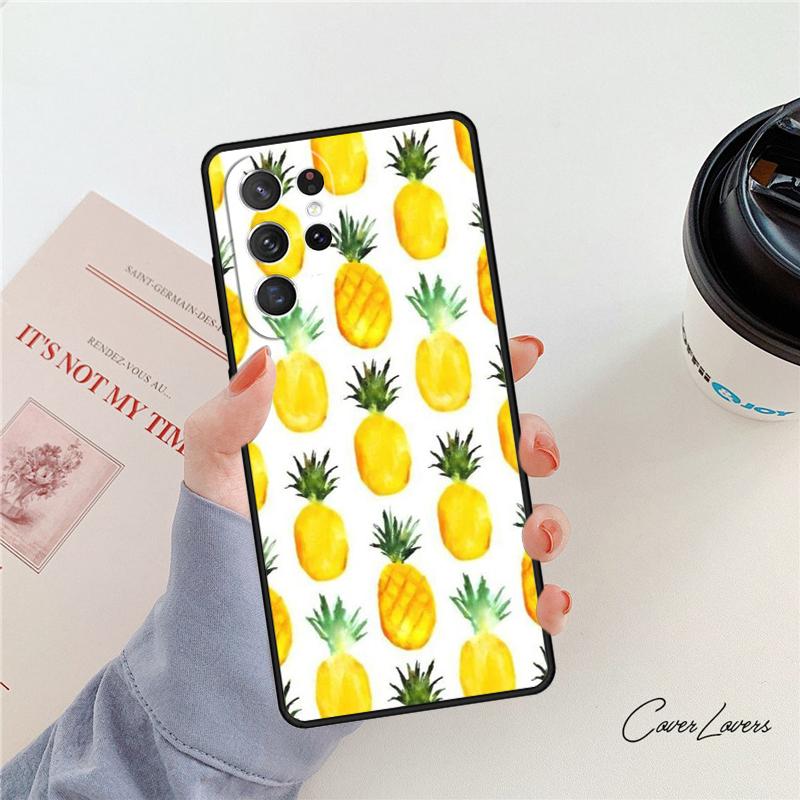 Summer Fruit Pineapple Phone Case For Samsung Galaxy S24 S25 S23 S22 Ultra Note 10 20 Plus S20 S21 FE Cover