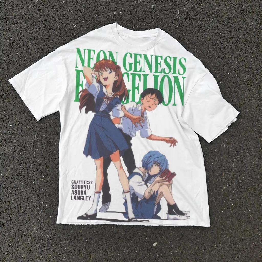 Neon Genesis Evangelion Ayanami Rei Asuka Stile Classico T-shirt a Manica Corta 2026 Estate Uomo Donna Cotone Tee Top