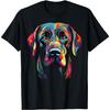 Labrador Retriever Colorful Dog Face Funny Lab Lover Black T-Shirt for Men Women Kids