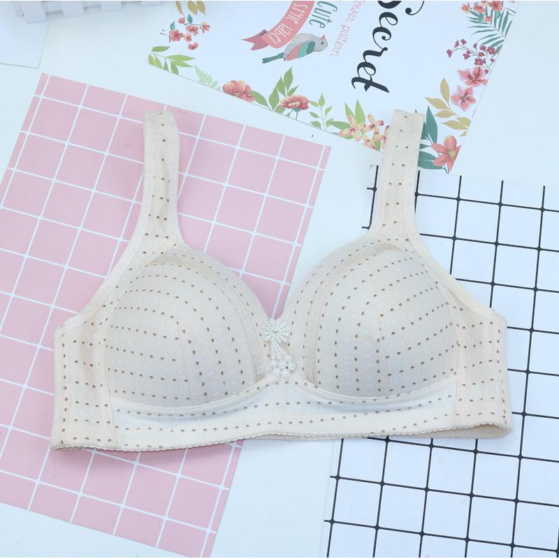New bra cotton bowl thin vest type adjustment large size vest type large cup underwear without steel ring