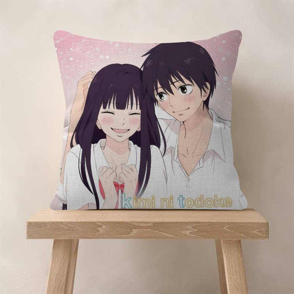 Anime Kimi cute Ni Todoke Pillow Cover for Bedroom Room and Living Room Sofa Decorative Cushion Cover