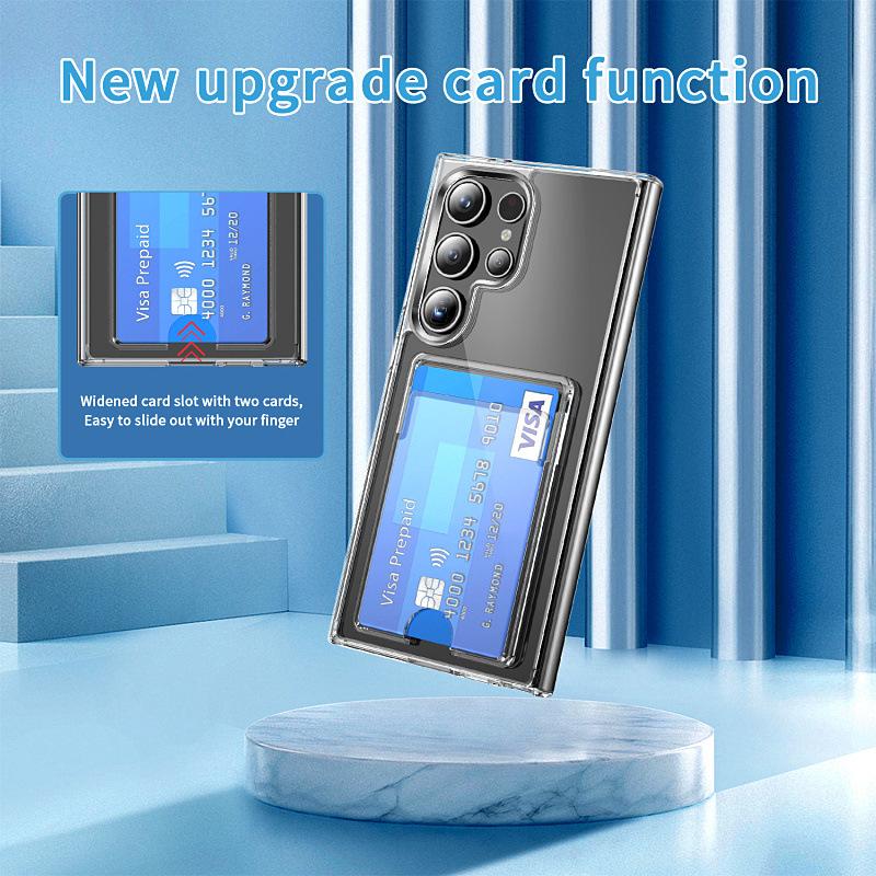 Suitable for Samsung S24 Ultra Transparent Mobile Phone Case TpuS25 Acrylic S22 Card S23 Protective Case NOTE20