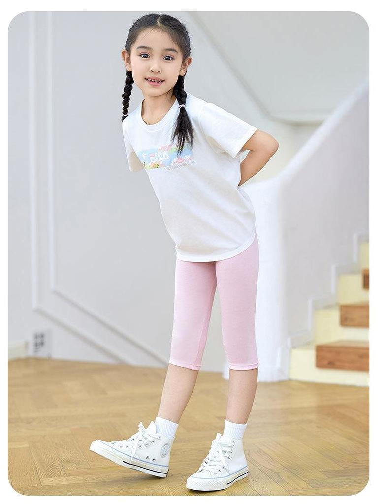 Girls' Slim Fit Modal Pants - Breathable, Casual, Versatile, Summer Wear for Small & Medium Girls