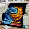 1PC Custom Name "Flame Water Basketball" Flannel Blanket Versatile,all-season Throw Suitable for the Living Room,bedroom,camping,travel,and Gift