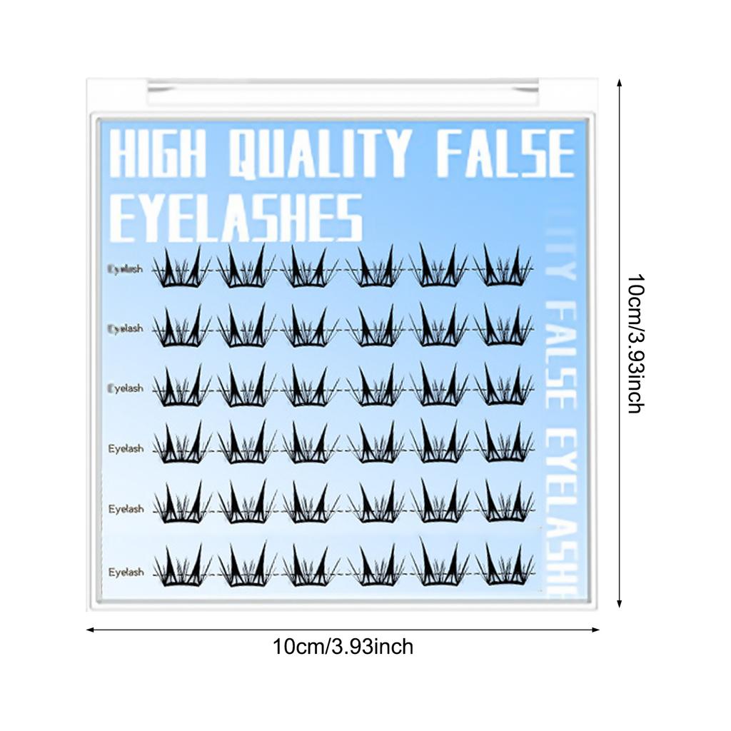6 Rows No Glue False Eyelashes Individual Lashes Cluster Eyelash Extensions For Women Fashion Show Dance Wedding Daily Makeup