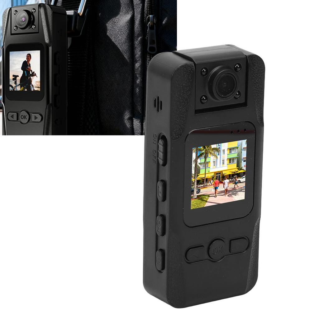 Body Worn Camera 4K 12MP 1.3 Inch   180 Degree Rotatable Lens Support WiFi   Wearable Camcorder