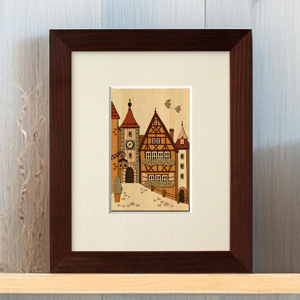 KINOWA Woodblock Printing Original German Made In Japan "Romantic Road" Kit, Handmade, Streetscape,