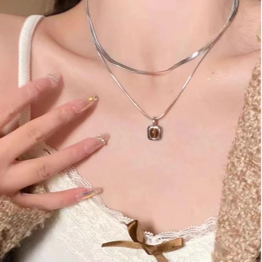 Natur Tigerauge Stein Anhänger & Halsketten für Damen Hohe Qualität Natürliche Perlen Geflochtene Halsketten Herren Mode Kordelkette Geschenke