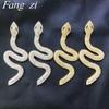 Personalized rhinestone python shape long earrings women's fashionable temperament S-type versatile earrings earrings