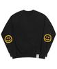 GRAVER [Unisex] Elbow Spray Dot Smile Sweatshirt_Black