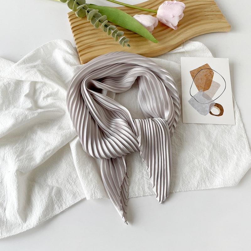 

Летний ярко-оранжевый жатый шелковый шарф и милая японская корейская повязка для волос 70cm