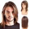 Men's Fiber Mechanism Wig, Shawl, Shoulder-length Men's Broken Hair, Brown Wig, Festive WIGS