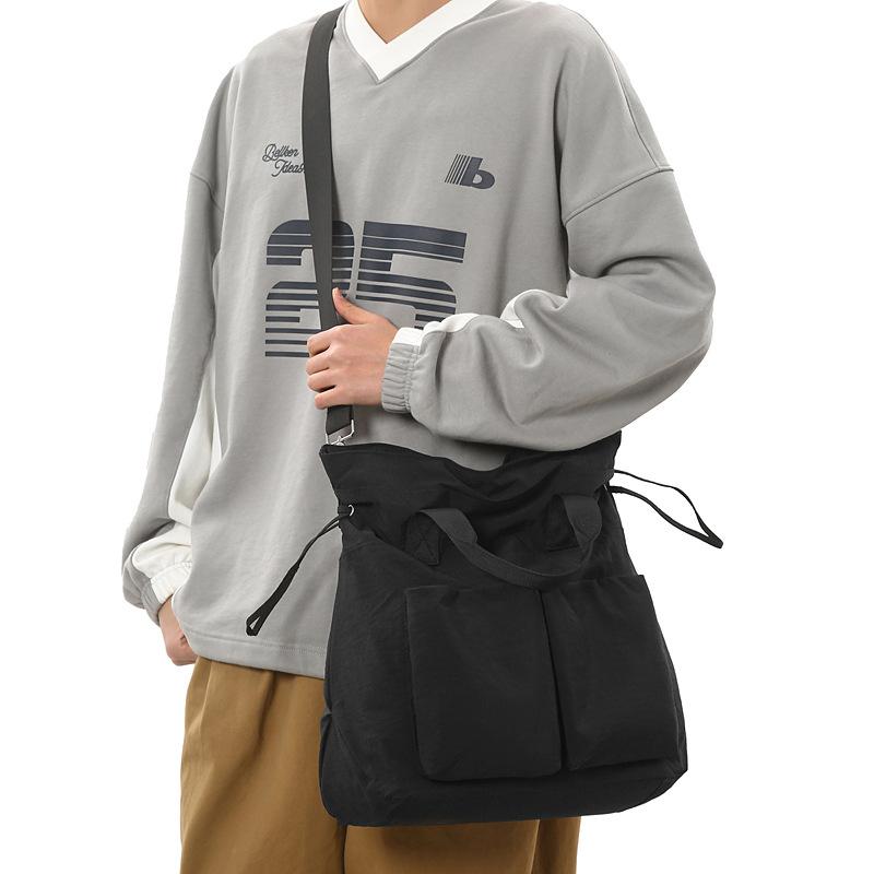 Japanese Solid Color Crossbody Bag, Men's and Women's Shoulder Bag, Large Capacity, Simple Workwear, Unisex Style Handbag, Student Class Bag