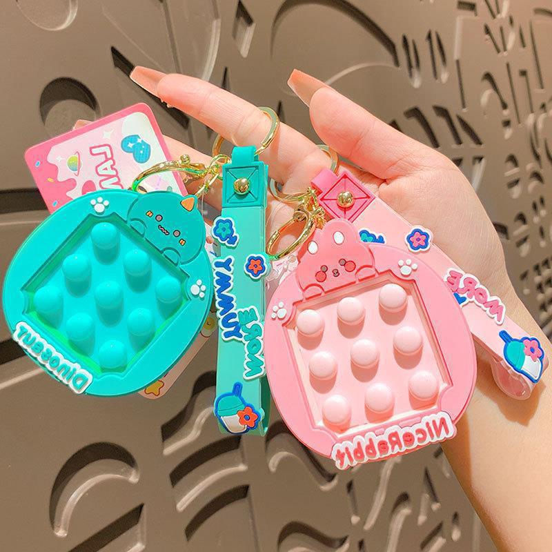 Cute Animals Fidget Toy Kneading Keychain Dinosaur Bear Rabbit Duck Keychain Pendant Adult Stress Reduction Toy