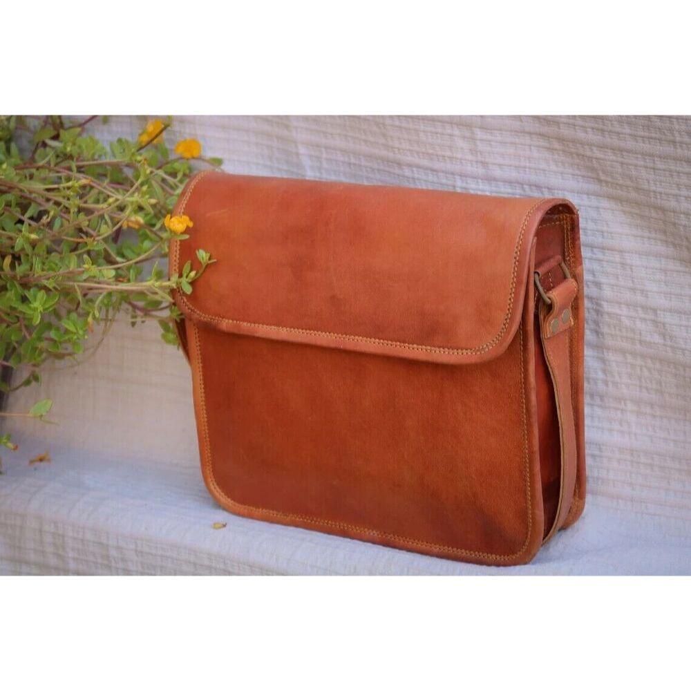 New Satchel Real Travel Vintage Leather Laptop Bag Genuine Messenger