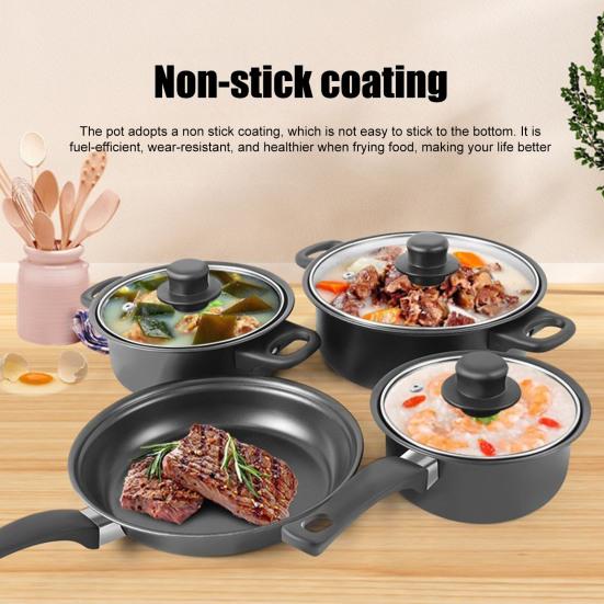 13Pcs Cookware Set Non-Stick Iron Pots And Pans with Comfortable Handles