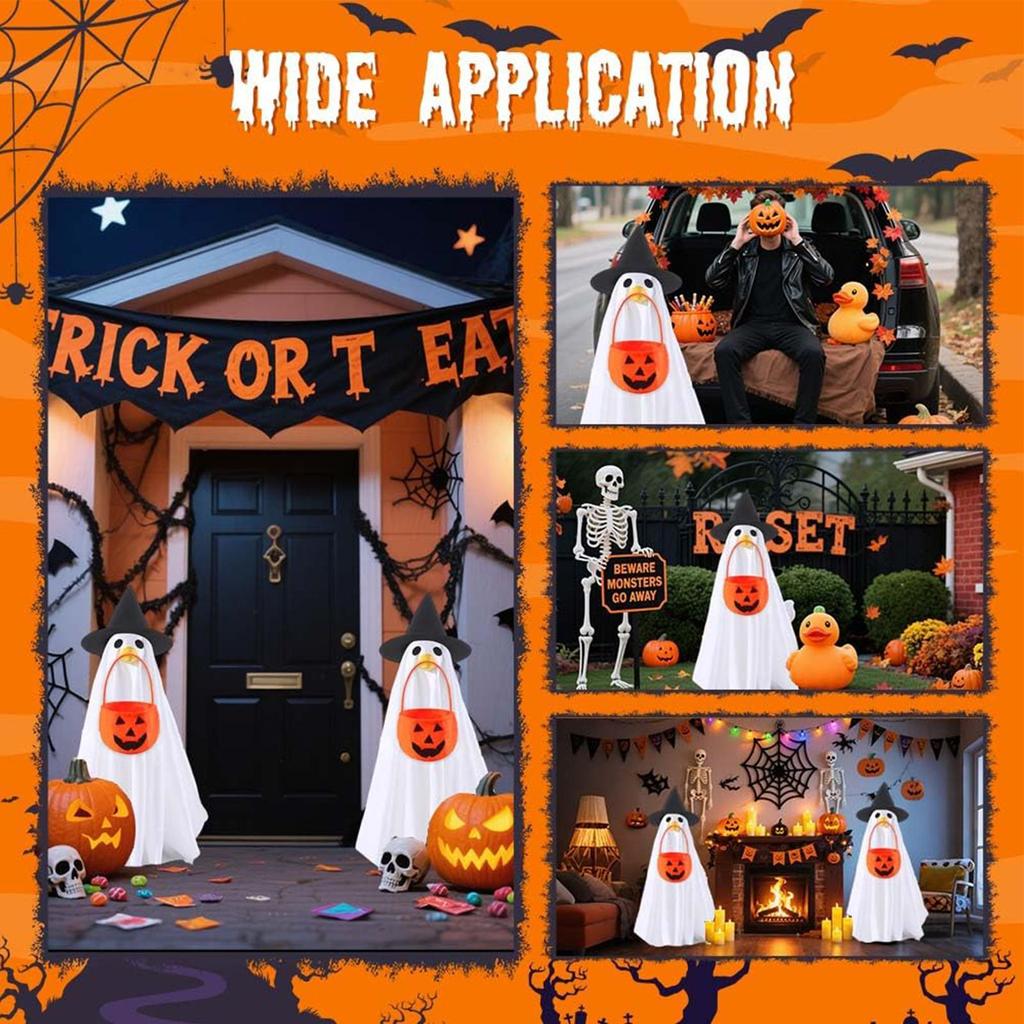 Porch Geese Halloween Outfit Ghost Lawn Geese Festival Ghost Clothes Lawn Statue Halloween Clothes For Courtyard Fall Season