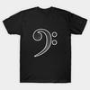 Men Black Print T-shirt Bass Clef No-Cut Transfer Paper Print Cotton Tshirt