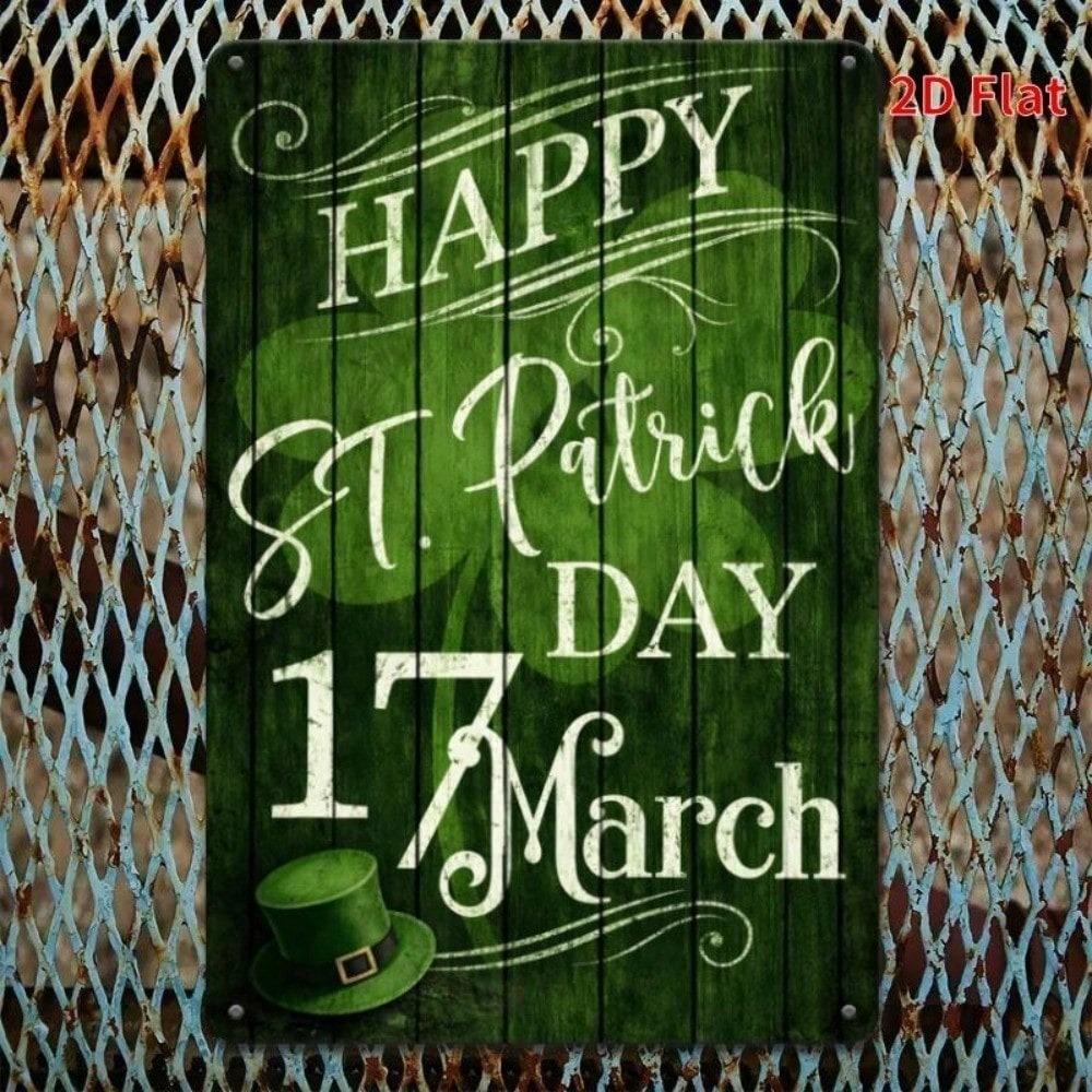 Vintage St Patrick Joy Metal Plaque Waterproof Wall Art Home Restaurant Decor Sign