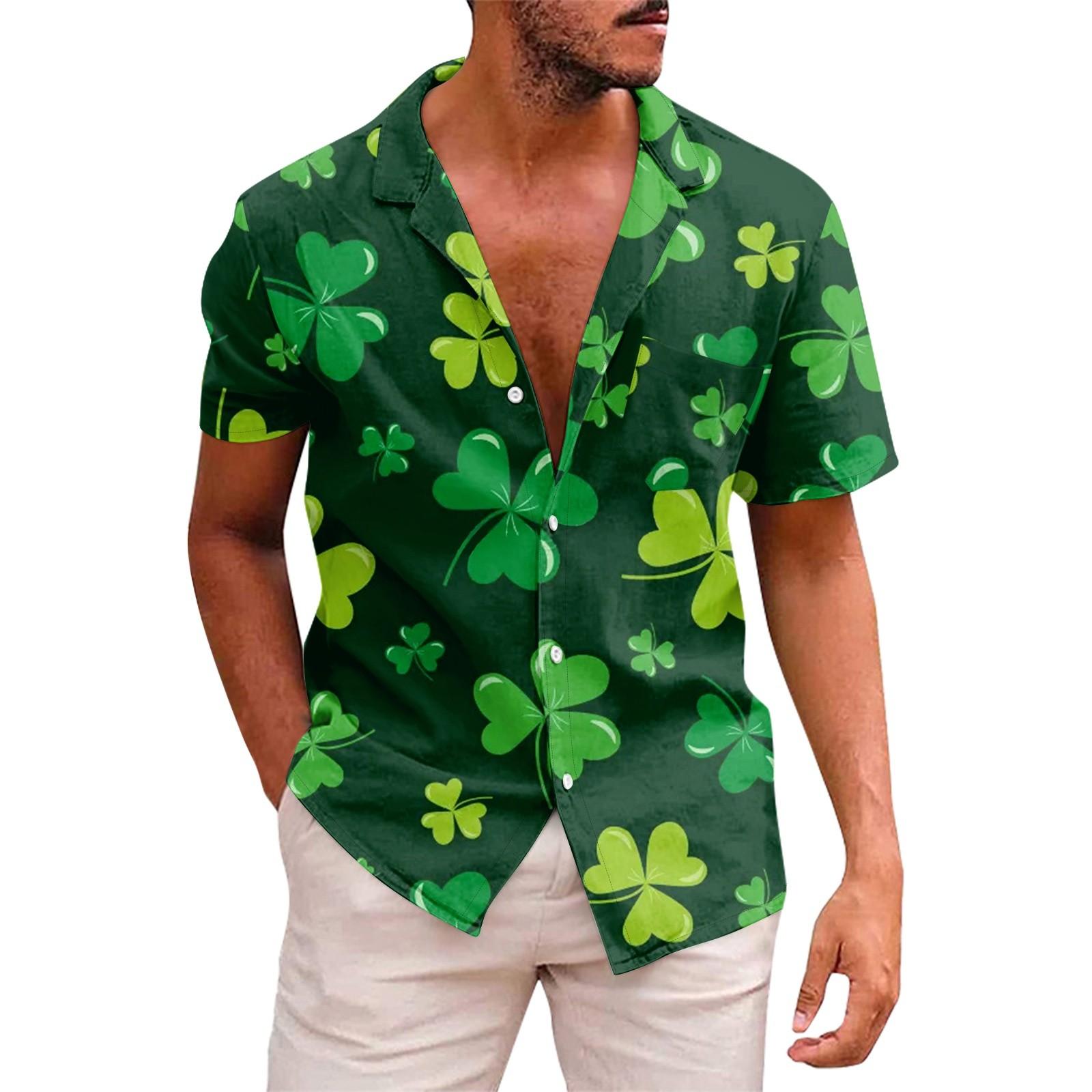 

Мужские рубашки с коротким рукавом на пуговицах с принтом. Мужские повседневные модные рубашки с коротким рукавом. L армия зеленый