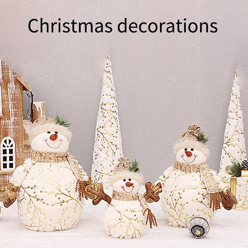 

Рождественские украшения Длинная плюшевая набивная ткань остроконечная шляпа круглая шляпа снеговик кукла новый рождественский подарок украшения S белый