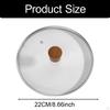 22cm Glass Lid Universal for Pots Pan Portable Clear Steam Vent Cookware Cover Replacement