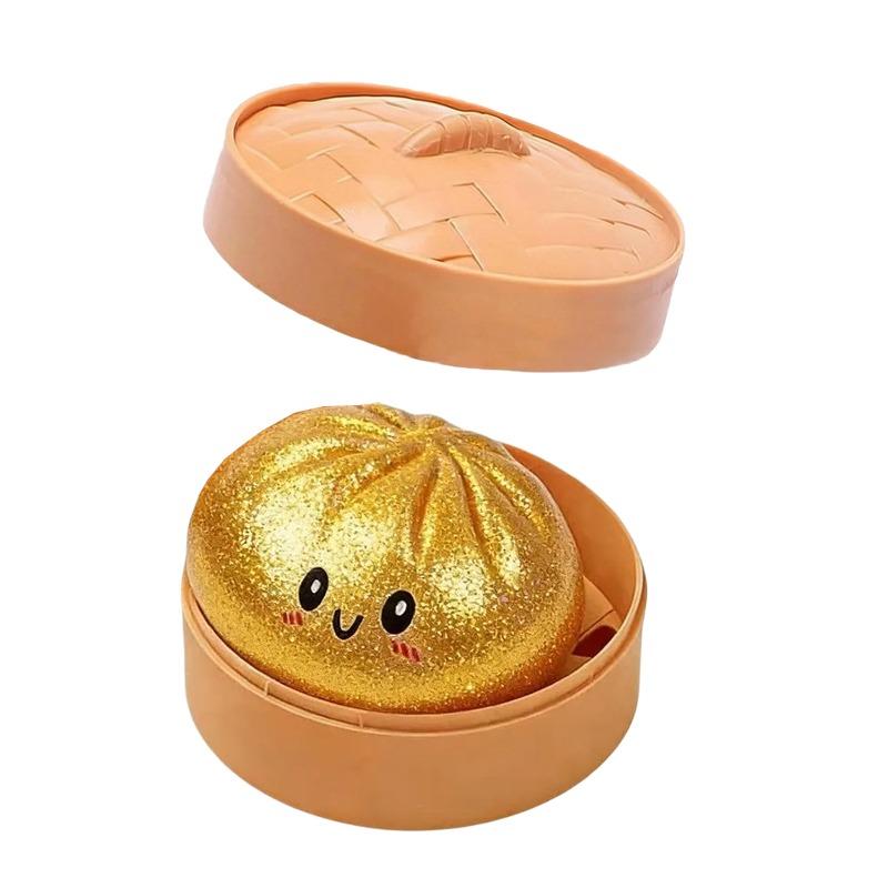 Colorful Simulated Dumpling Squishy Relaxing Relieve Anxiety Antistress Enhance Happiness Reusable Rebound Squeeze Reliever Toy