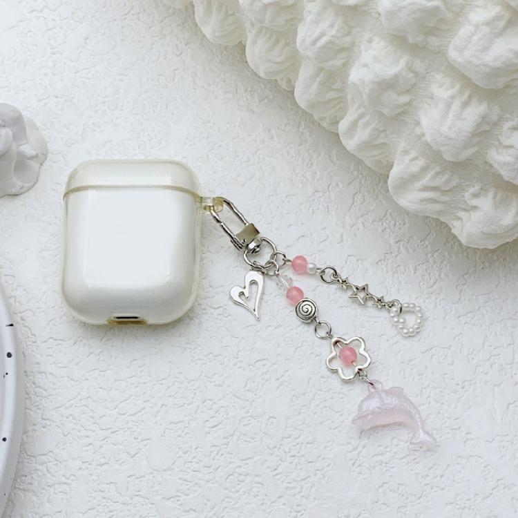 Dolphin Pendant Keychain Colorful Beaded Keyring Fashionable Accessory for Keys Stylish Bag Charm for Women Girls