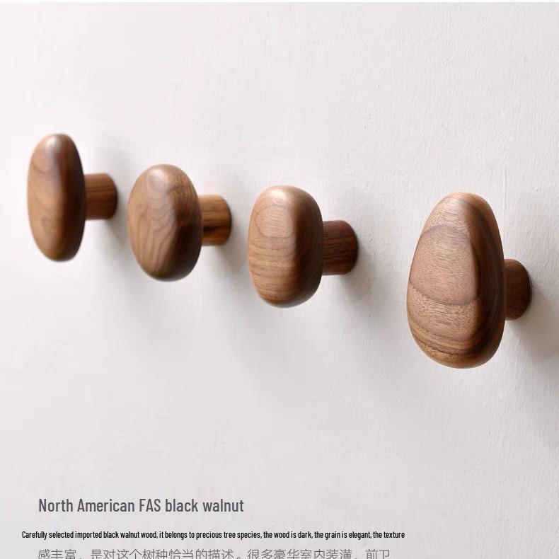 Nordycki Haczyk bez wiercenia z drewna orzechowego: Wieszak na ubrania i kapelusze za drzwiami