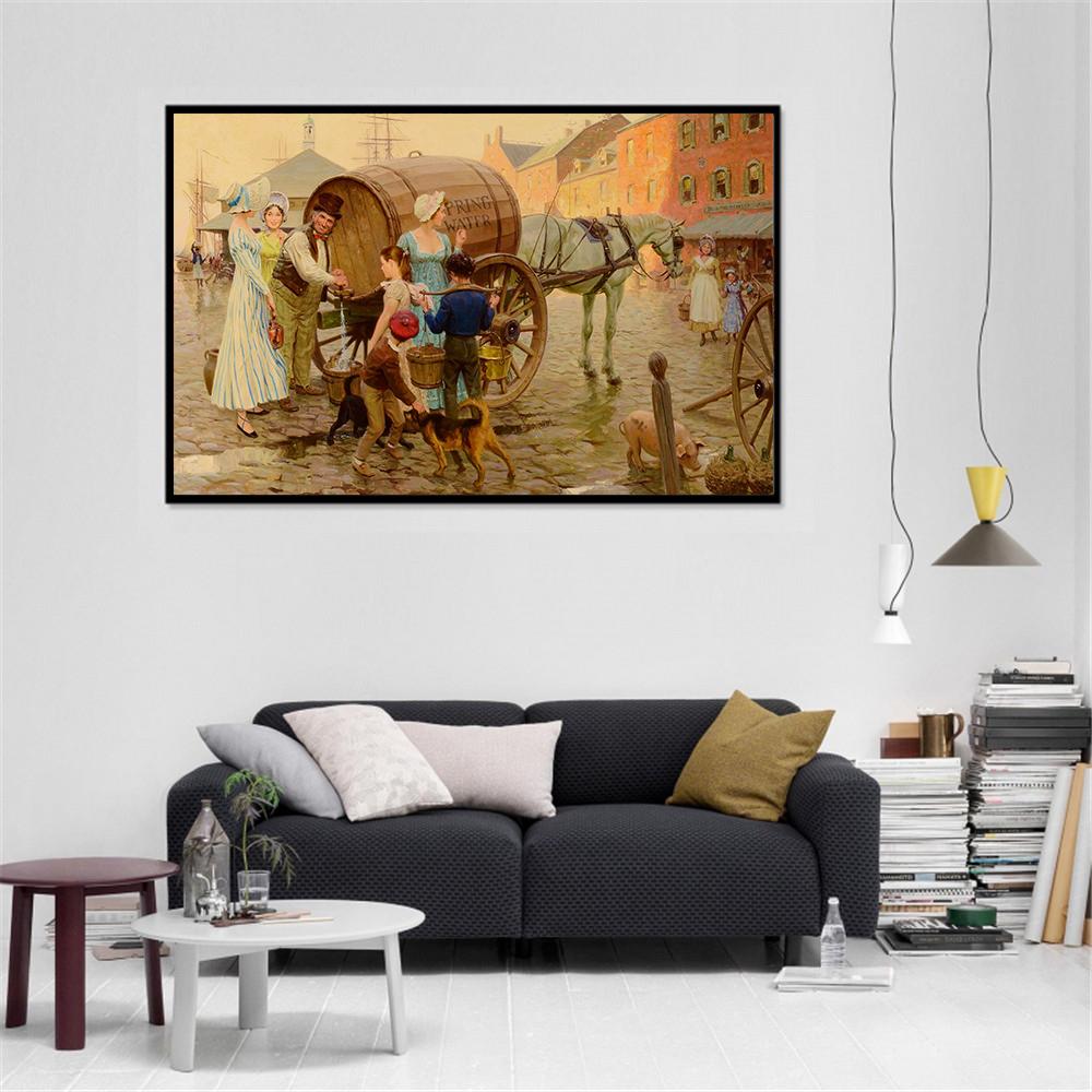 Wandkunst Retro Europäische Stadtstraße London Tom Lovell Quellwasser Mineralwasser Vintage Poster Peace Hope Skandinavisches Dekor
