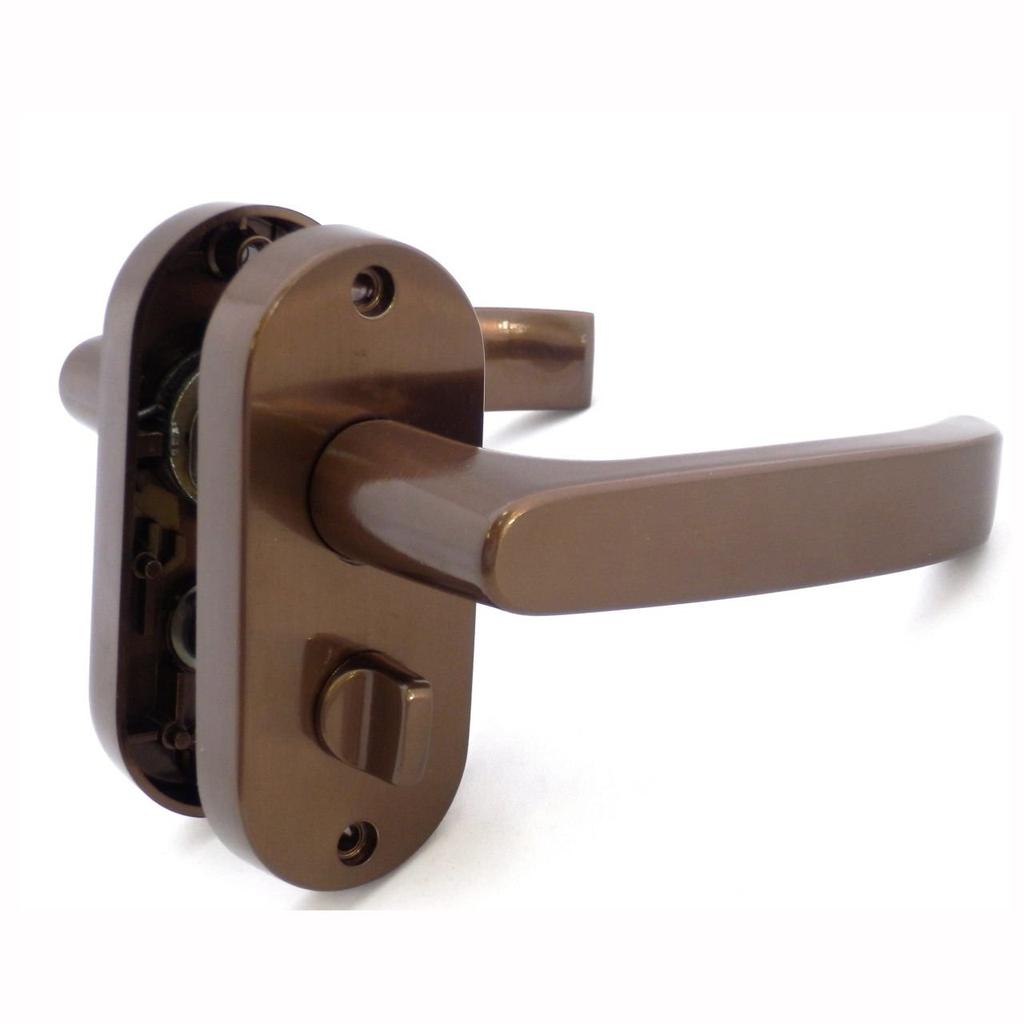 Kawaguchi Giken Internal Oval Residential Indoor Lever 50mm Brown J-Lever, Lock, Base, Handle, Backset, JL-24-3K-Br,
