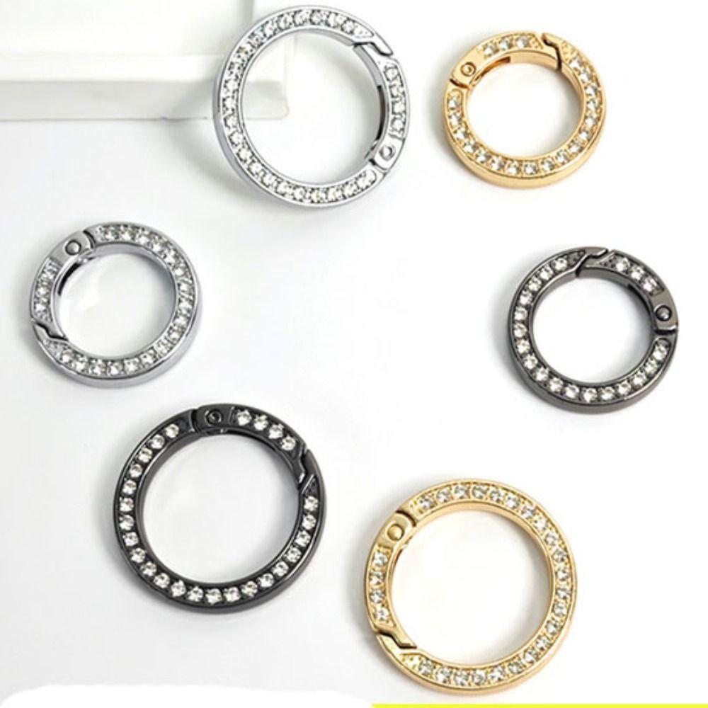 18.8mm Carabiner Black Old Silver Snap Clasp Clip Spring O-Ring Buckles  Purses Handbags Buckles