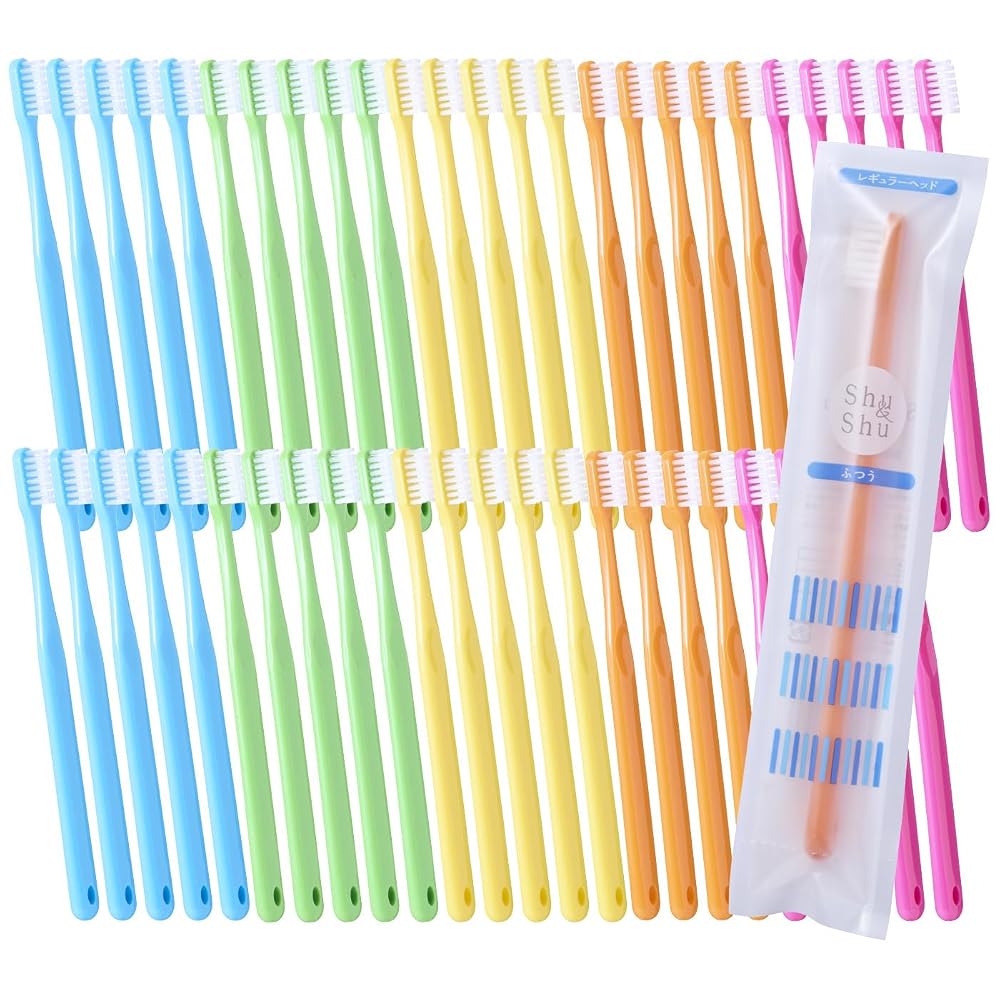 Shu&Shu Toothbrush Dental Exclusive (Regular, 50 Pcs (5 Colors Pcs))