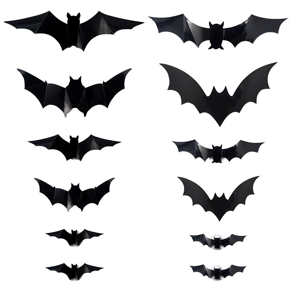 48 PCs Halloween Bats Wall Decor Glow In The Dark Bats Decorations Wall Stickers for Halloween Party Bedroom Window Decorations