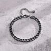 Vnox Vintage Mens Stainless Steel Bracelets Double Layered Round Curb Chain Wristband Oxidized Viking Punk Jewelry