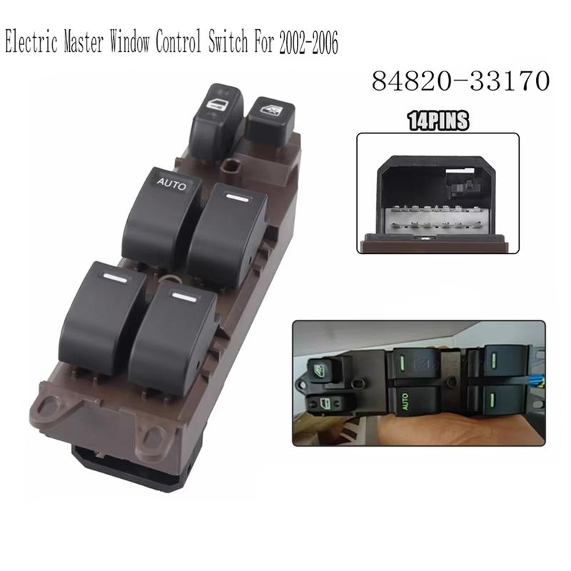 

Электрический главный переключатель управления стеклоподъемником 84820-01021 Переключатель подъема стекла для Toyota 84820-33170 Регулятор стеклоподъемника