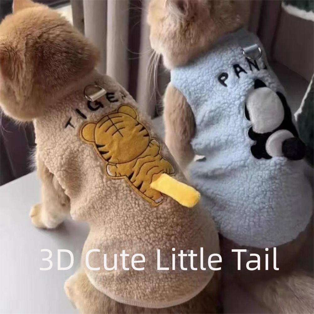Pull Doux pour Chat Vêtements d'Animal de Compagnie en Peluche Veste Amusante pour Chien pour Chiot Chats