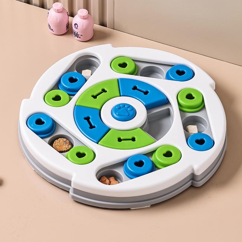

Puppy IQ Food Dispenser Slowly Eating NonSlip Bowl Pet Cat Dogs Training Game Dog Puzzle Toys Slow Feeder Interactive Increase белый