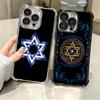 David Jewish Star Symbol Plating Phone Case For Iphone 16 17 Pro Max Air 16E 14 15 Plus 12 13 Mini Anti-Fall Airabag Cover