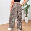 Plus Size Women's Leopard Print Straight-Leg Pants for Autumn and Winter