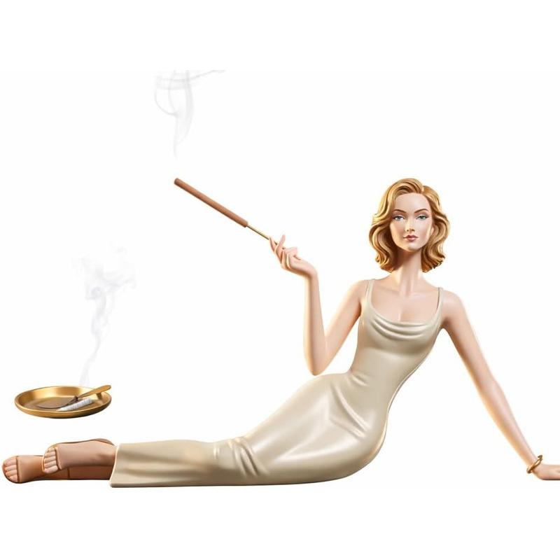 Elegant Lady Incense Holder - Resin Figurine Incense Stick Burner for Home Decor & Aromatherapy