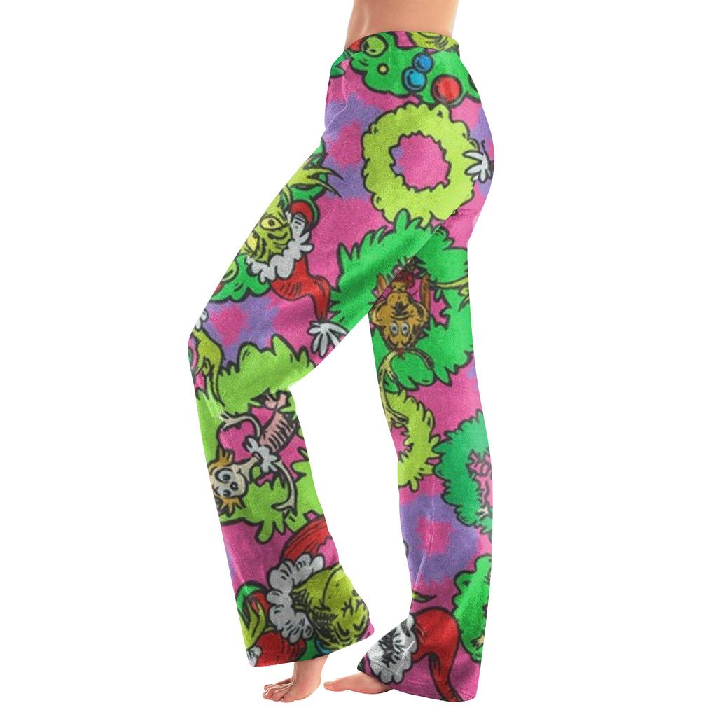 Women  Winter Print Pants Full Length Long Trousers Sports Pants