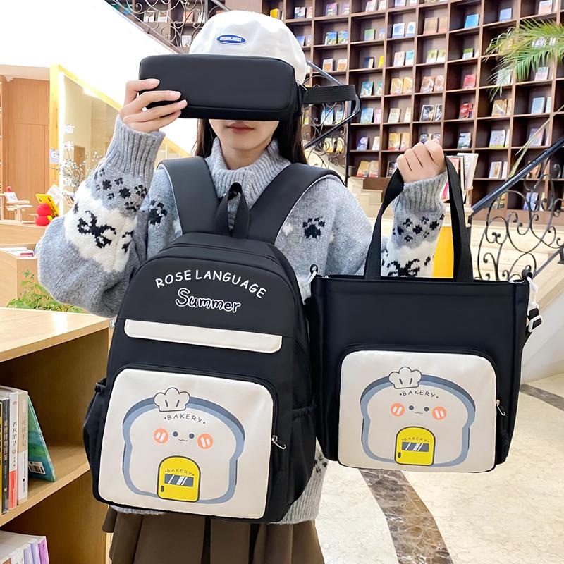 Dreiteiliges Rucksack-Set Studenten-Schultasche Jungen Mädchen Rucksack mit großem Fassungsvermögen Cartoon Kinderrucksack